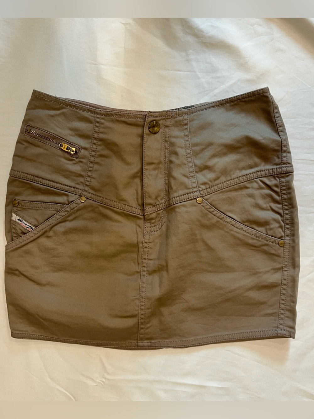 Diesel Olive Green Utility Mini Skort